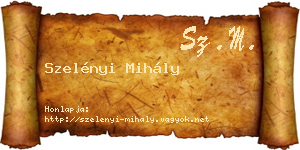 Szelényi Mihály névjegykártya