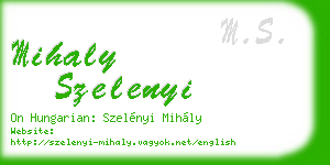 mihaly szelenyi business card