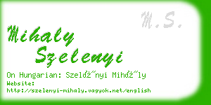 mihaly szelenyi business card